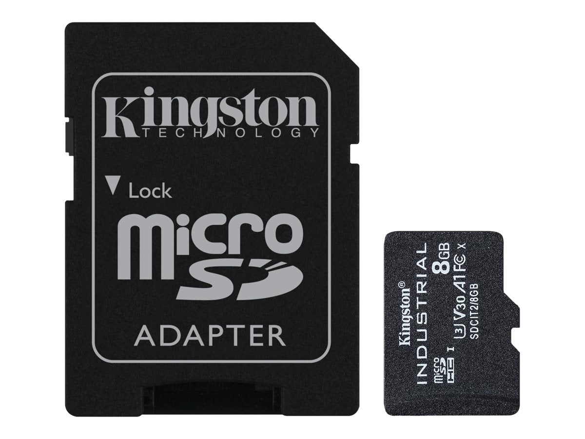 8GB microSDHC Industrial C10 A1 pSLC Card + SD Adapter