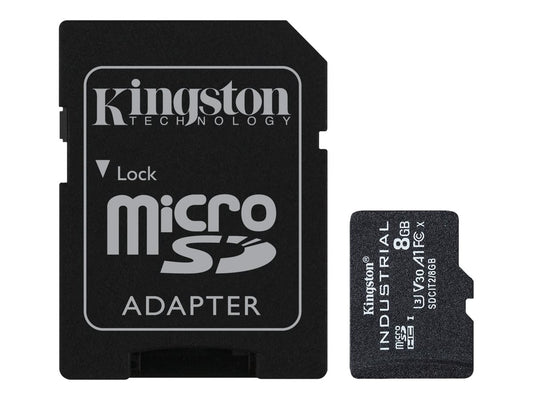 8GB microSDHC Industrial C10 A1 pSLC Card + SD Adapter