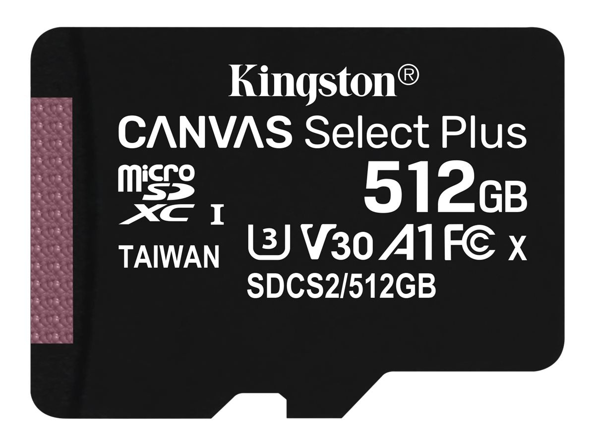512GB micSDXC Canvas Select Plus 100R A1 C10 Single Pack w/o ADP