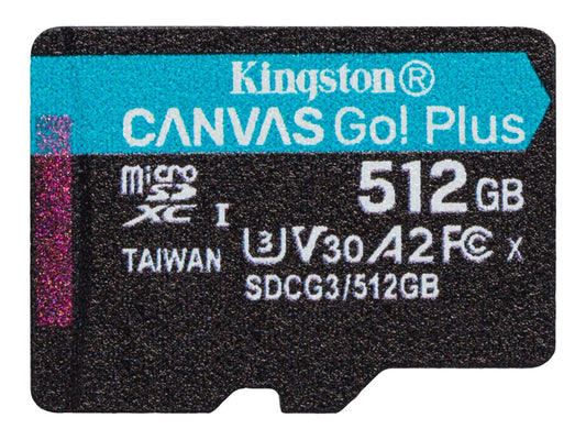 512GB microSDXC Canvas Go Plus 170R A2 U3 V30 Single Pack w/o ADP