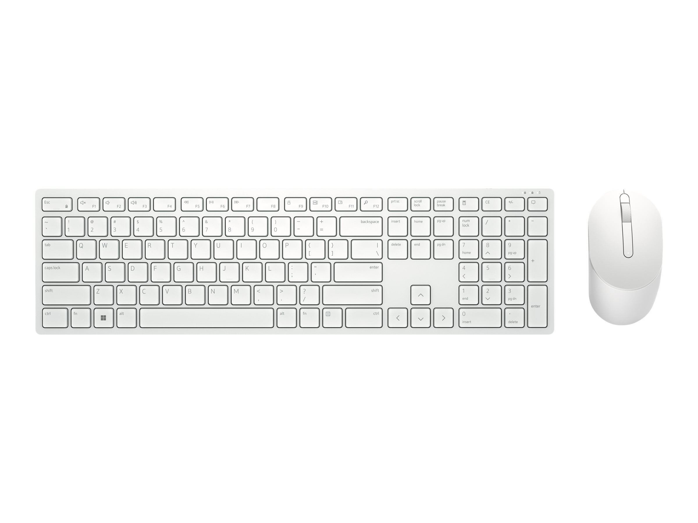 戴尔 Pro 键盘和鼠标 - KM5221W - 美国国际版 (QWERTY) - 白色