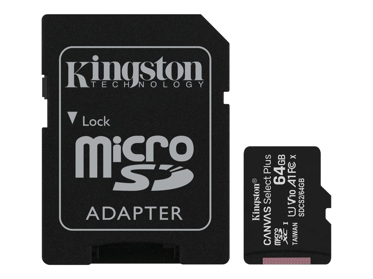 64GB micSDXC Canvas Select Plus 100R A1 C10 Three Pack + Single ADP