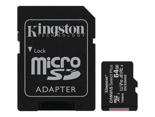 64GB micSDXC Canvas Select Plus 100R A1 C10 Three Pack + Single ADP
