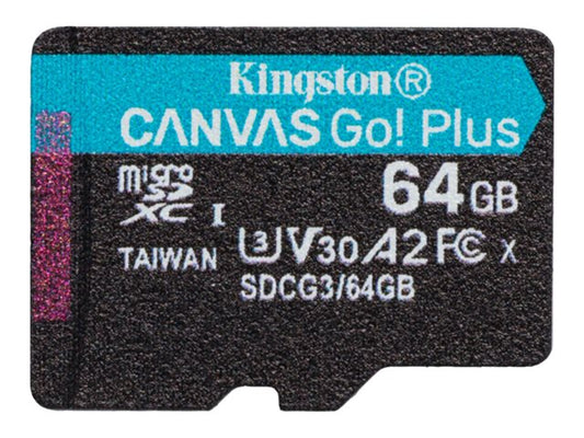 64GB microSDXC Canvas Go Plus 170R A2 U3 V30 Single Pack w/o ADP