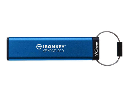 Kingston 16GB IronKey Keypad 200, FIPS 140-3 Lvl 3 (Pending) AES-256 Encrypted