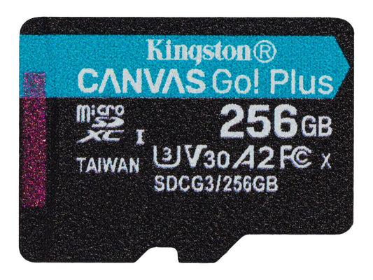 256GB microSDXC Canvas Go Plus 170R A2 U3 V30 Single Pack w/o ADP