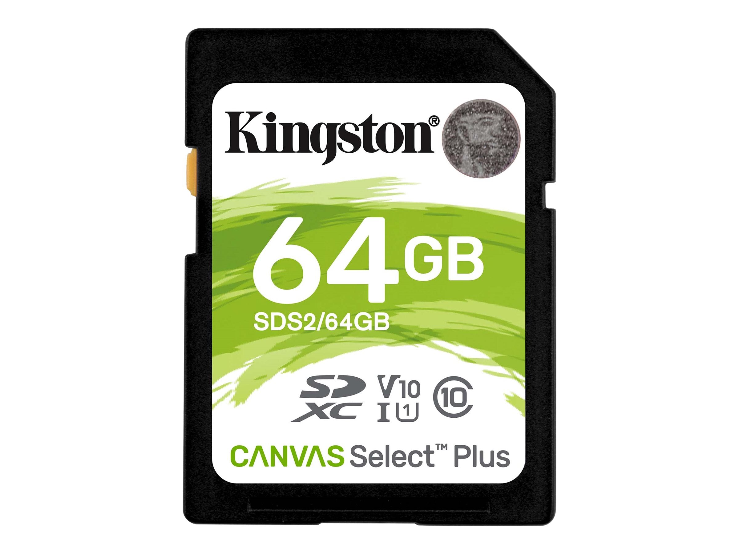 金士顿 64GB SDHC Canvas Select 80R CL10 UHS I