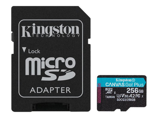 256GB microSDXC Canvas Go Plus 170R A2 U3 V30 Card + ADP